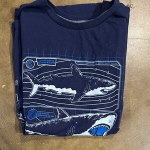 Old Navy Navy Blue Shark Graphic Tee